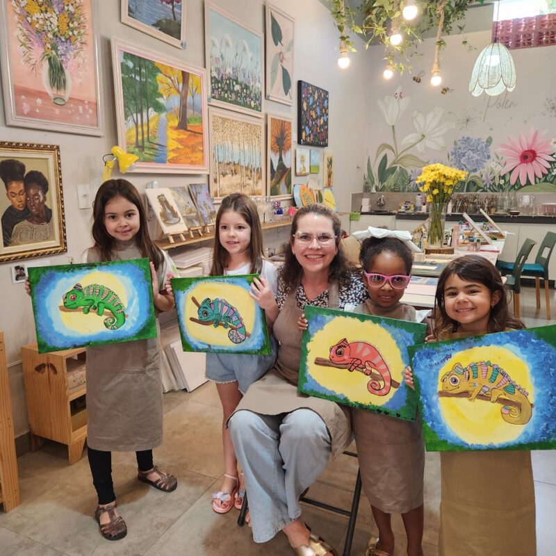 Oficina Infantil Pintura em Tela