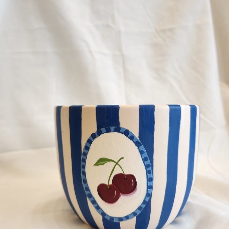 Vaso orquídea azul e branco G