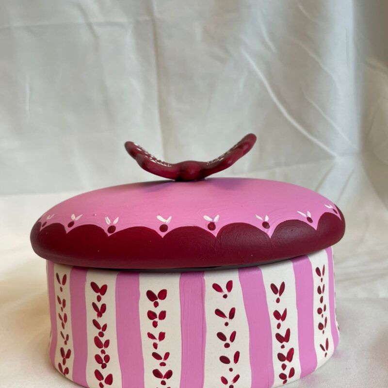 Porta-joia oval borboleta G