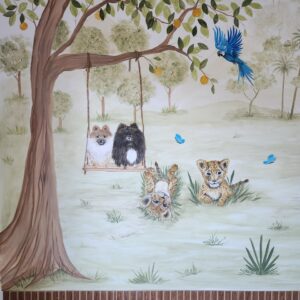 Mural pintado à mão pelo Pólen