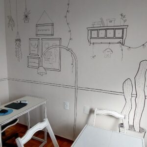 Mural pintado à mão pelo Pólen