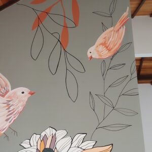 Mural pintado à mão pelo Pólen