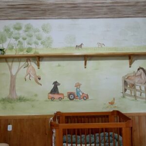 Mural pintado à mão pelo Pólen
