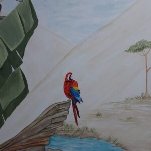 Mural pintado à mão pelo Pólen