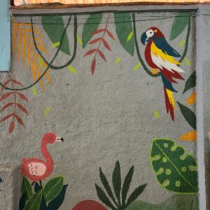 Mural pintado à mão pelo Pólen