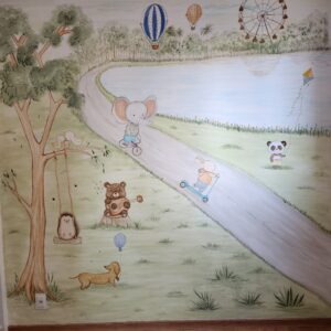Mural pintado à mão pelo Pólen