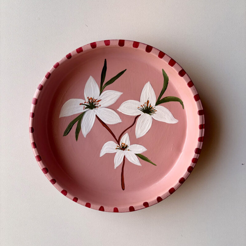 Prato de Parede Floral P · Três Lírios